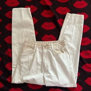 Zara white colorblock high waisted jeans size 4